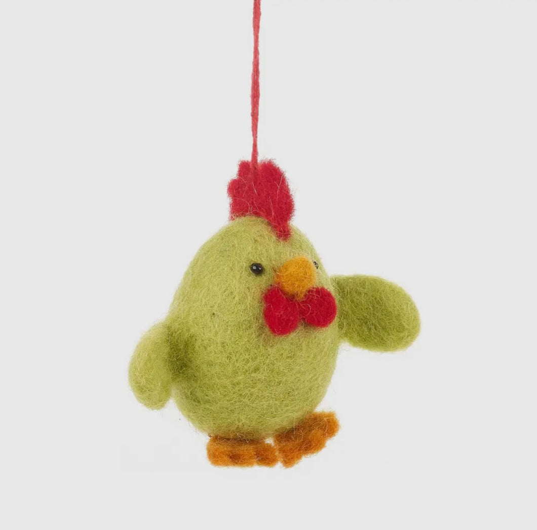 Felt chicken decoration