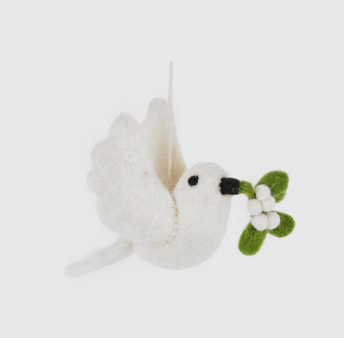 Handmade fair trade wool felt Dove